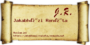 Jakabházi Renáta névjegykártya