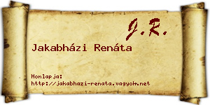 Jakabházi Renáta névjegykártya